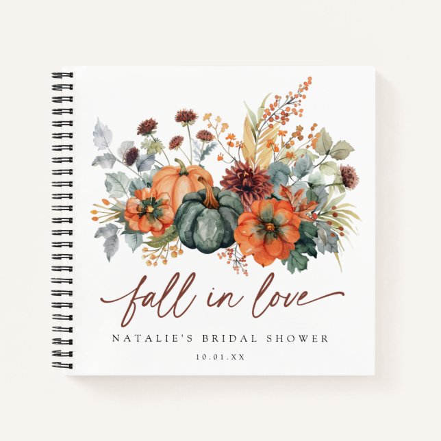 Elegant Fall Bridal Shower Guest Book (Front)