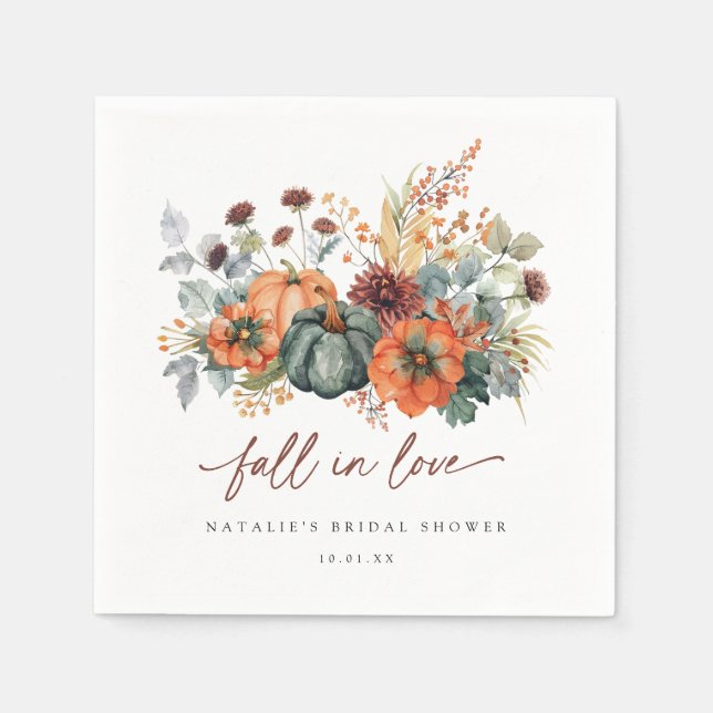 Elegant Fall Bridal Shower Napkin (Front)
