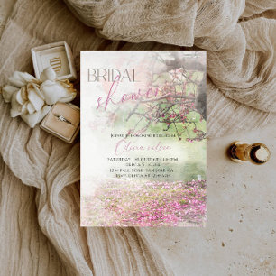 Elegant Fall Bridal Shower - Purple Floral Theme Invitation