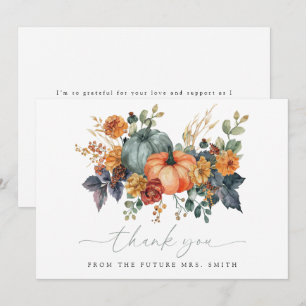 Elegant Fall Bridal Shower Thank You Card