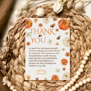 Elegant Fall Bridal Shower Thank You Card