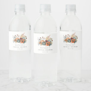 Elegant Fall Bridal Shower Water Bottle Label