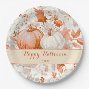 Elegant Fall Chinoiserie Halloween Paper Plate