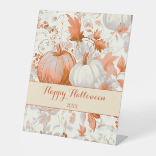 Elegant Fall Chinoiserie Halloween Pedestal Sign