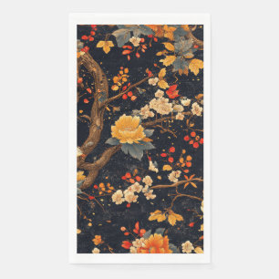 Elegant Fall Chinoiserie Paper Plate Napkin