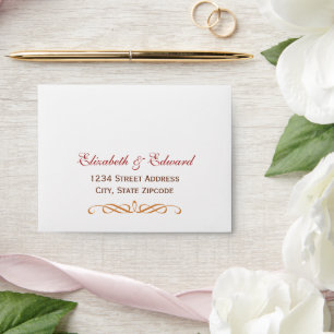 Elegant Fall Colours Wedding RSVP Envelope