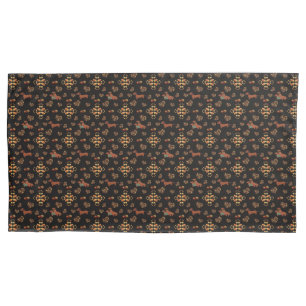 Elegant Fall Dachshund Pattern: Autumn Blooms Pillowcase