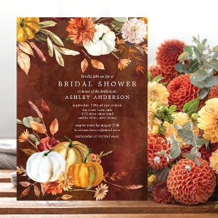 Elegant Fall Floral Autumn Bridal Shower I Invitation