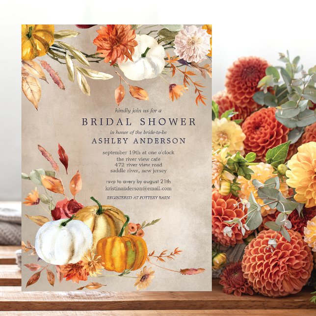 Elegant Fall Floral Autumn Bridal Shower I Invitation (Creator Uploaded)