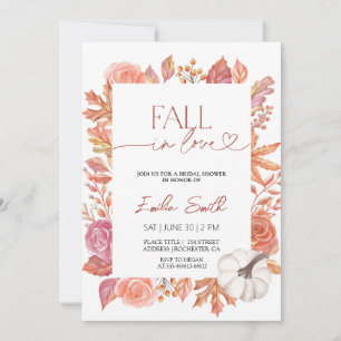 Elegant Fall Floral Autumn Bridal shower Invitation