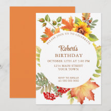 Elegant Fall Floral Birthday
