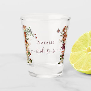 Elegant Fall Floral Bridal Shower Shot Glass
