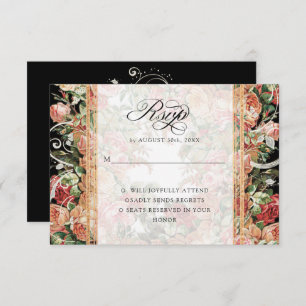 Elegant Fall Floral Burgundy Blush Floral Gold Inv Invitation