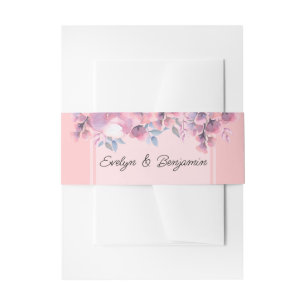 Elegant, Fall Floral, Dusty Rose wedding  Invitation Belly Band