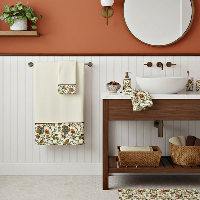 Elegant fall floral pattern  bath towel set (Creator Uploaded)