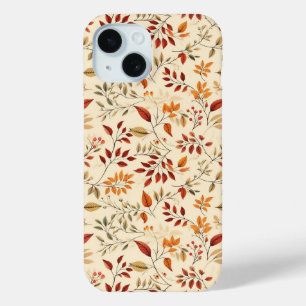 Elegant Fall Floral Pattern iPhone 15 Case