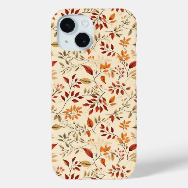 Elegant Fall Floral Pattern Case-Mate iPhone Case (Back)