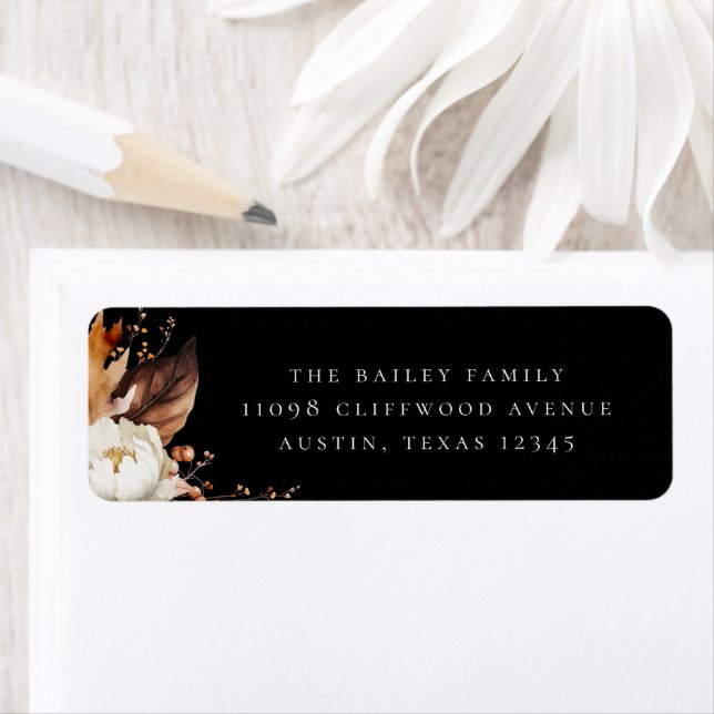 Elegant Fall Floral Return Address (Insitu)