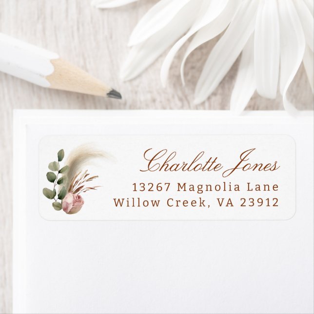 Elegant Fall Floral Return Address Label (Insitu)