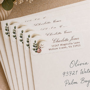 Elegant Fall Floral Return Address Label