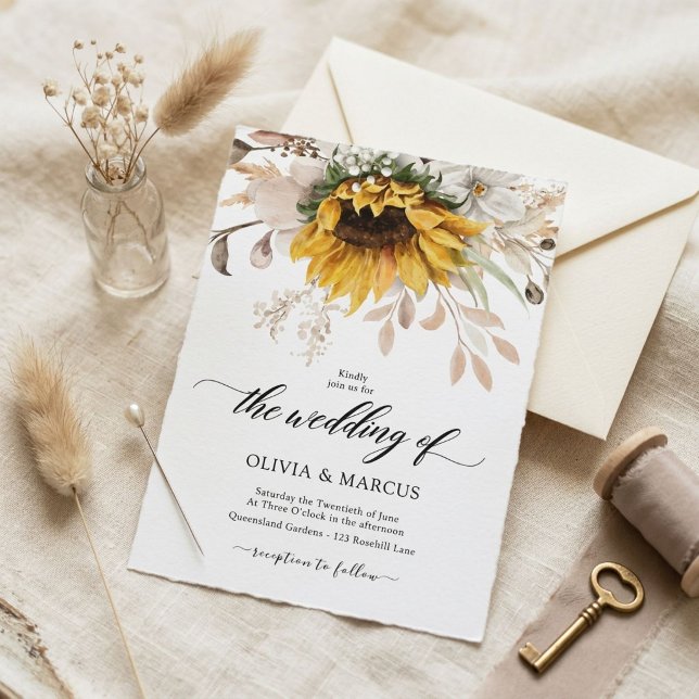 Elegant Fall Floral Rustic Wedding Invite (Creator Uploaded)