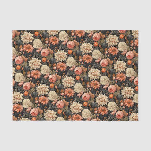 Elegant Fall Floral Tissue Paper (Front)