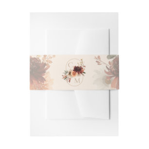 Elegant Fall Floral Wedding Belly Band Invitation Belly Band