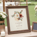 Elegant Fall Floral Wedding Cards & Gifts Sign<br><div class="desc">Elegant Fall Floral Wedding Cards & Gifts Sign</div>