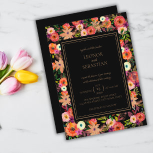 Elegant Fall Floral Wedding Invitation