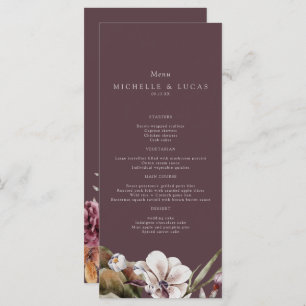 Elegant Fall Floral Wedding  Menu