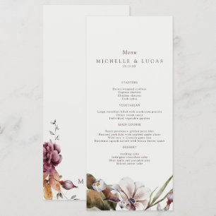Elegant Fall Floral Wedding  Menu