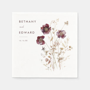 Elegant Fall Floral Wedding Napkins