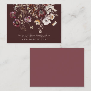 Elegant Fall Floral Wedding Website Enclosure Card