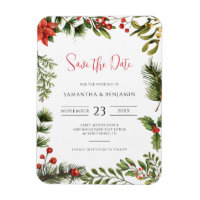Elegant Fall Floral Winter Wedding Save the Date