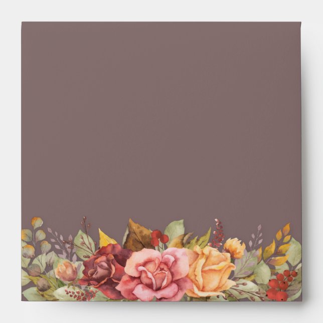 Elegant Fall Florals/Thanksgiving Return Address Envelope (Front)