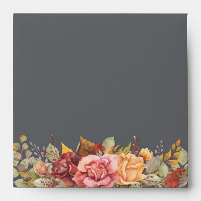 Elegant Fall Florals/Thanksgiving Return Address Envelope (Front)