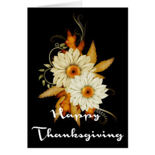 Elegant Fall Flowers Thanksgiving Card 5