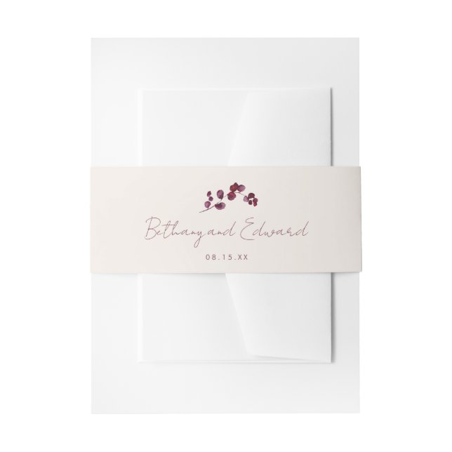 Elegant Fall Foliage Wedding Invitation Belly Band (Front Example)