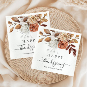 Elegant Fall Happy Thanksgiving  Napkin