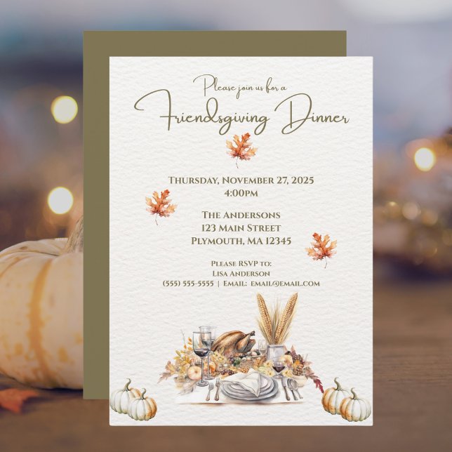 Elegant Fall Harvest Friendsgiving Thanksgiving  Invitation (Creator Uploaded)