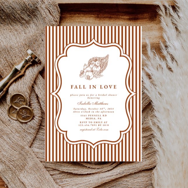 Elegant Fall in Love Bridal Shower Invitation (Creator Uploaded)