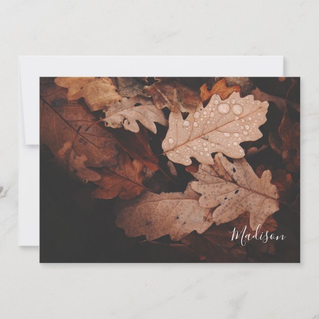 Elegant Fall Leaf Photo Card (Front)
