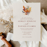 Elegant Fall Leaves Autumn Wedding Invitation<br><div class="desc">Elegant Fall Leaves Autumn Wedding Invitation features a beautiful bouquet of autumn leaves in rust,  yellow,  gold,  mustard,  brown and purple.</div>