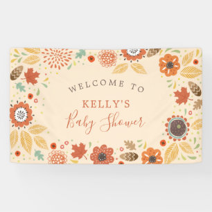 Elegant Fall Leaves Baby Shower Banner