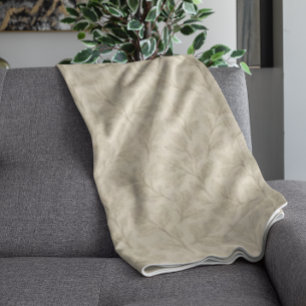 Elegant Fall Leaves Boho Minimalist Farmhouse Fleece Blanket