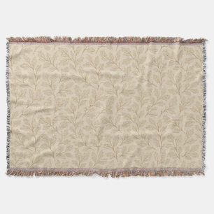 Elegant Fall Leaves Boho Minimalist Farmhouse Throw Blanket