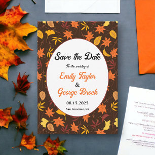 Elegant Fall Leaves Country Autumn Floral Wedding Save The Date