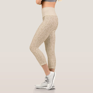Elegant Fall Leaves Custom Minimalist Farmhouse Capri Leggings