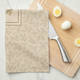 Elegant Fall Leaves   Custom Minimalist Farmhouse Tea Towel