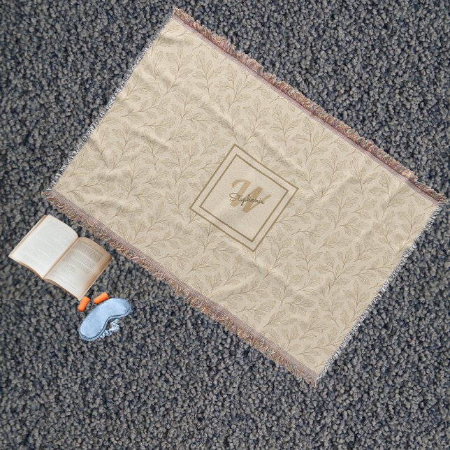 Elegant Fall Leaves | Custom Minimalist Farmhouse Throw Blanket (Creator Uploaded)